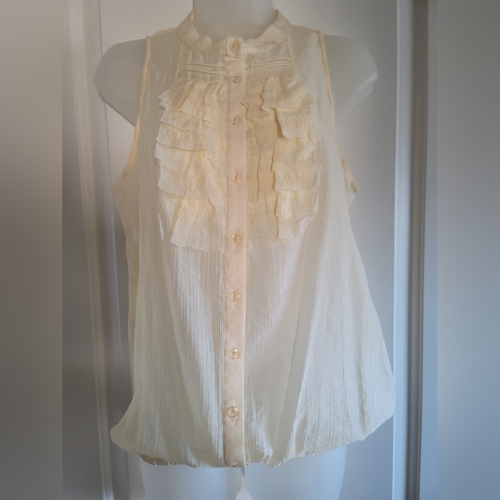 Gibson Cream Ruffle Blouse - Picture 2 of 6